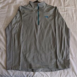 The North Face 1/4 zip zipper Sweater. M medium blue gray fleece